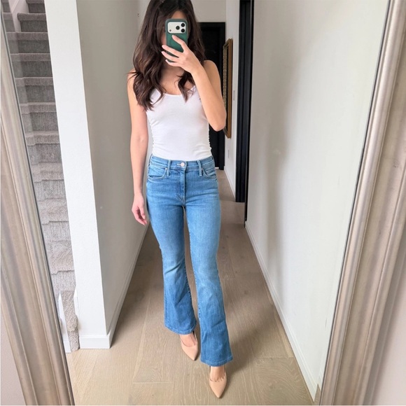 Mother 31 The Weekender Groovy Kind Love Denim Blue Jeans Wide Leg Denim Flare - Picture 2 of 10